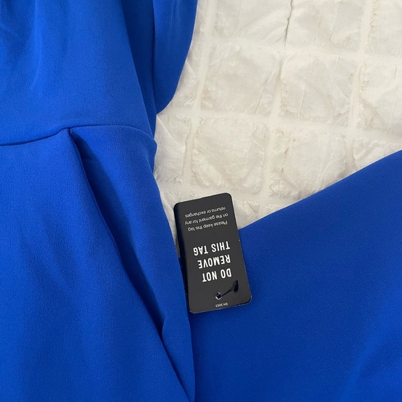 Express Royal Blue Criss Cross back Sleeveless Jumpsuit - Picture 7 of 12